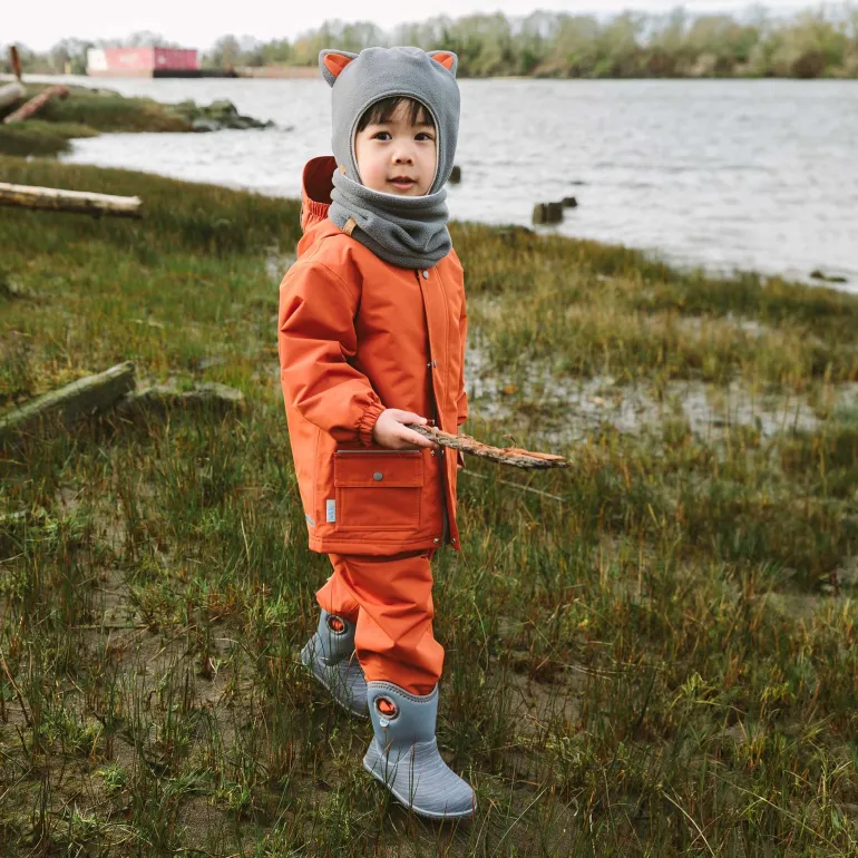 Kids Single Layer Rain Pants | Terracotta