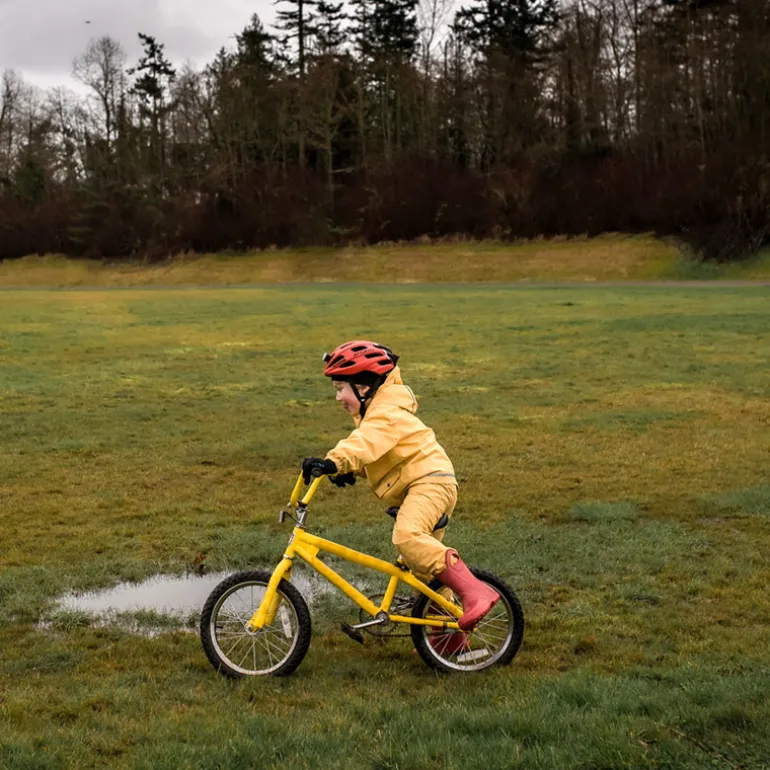 Kids Single Layer Rain Pants | Yellow