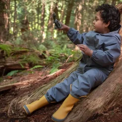 Kids Single Layer Rain Pants | Heather Grey