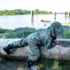 Kids Single Layer Rain Pants | Woodland Camo