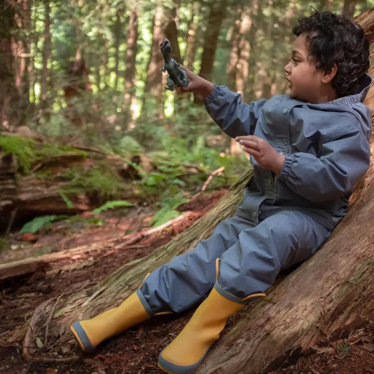 Kids Single Layer Rain Pants | Heather Grey