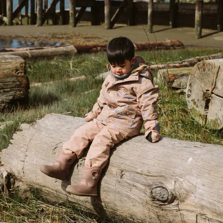 Kids Single Layer Rain Pants | Soft Brown