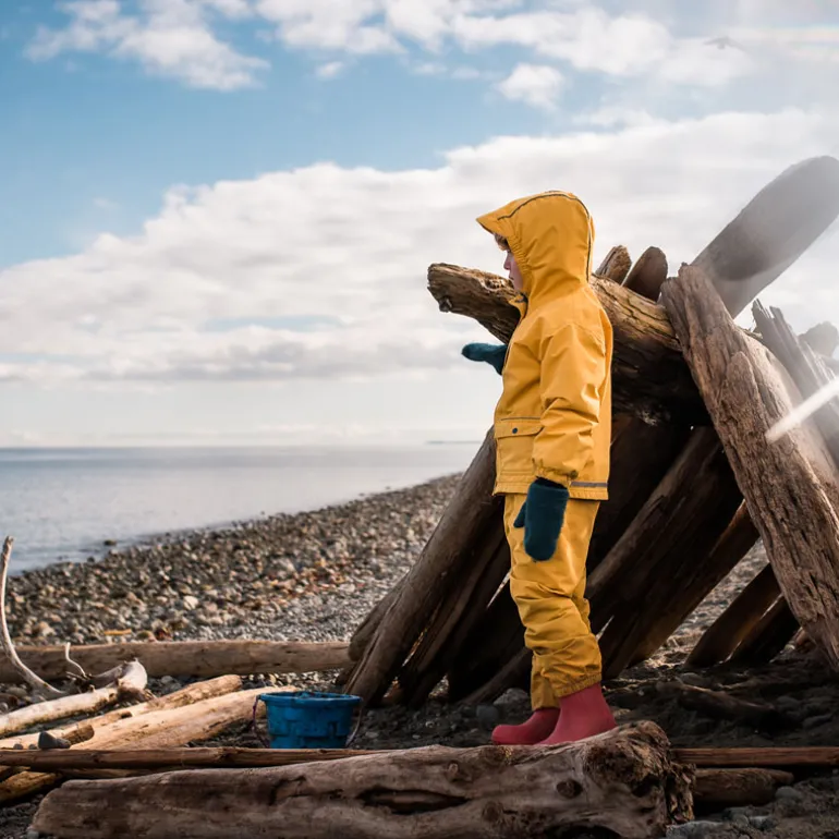 Kids Single Layer Rain Pants | Yellow