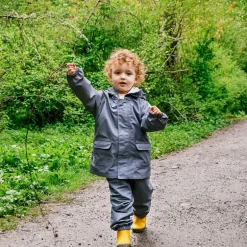 Kids Single Layer Rain Pants | Heather Grey