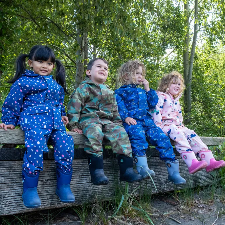 Kids Single Layer Rain Pants | Woodland Camo