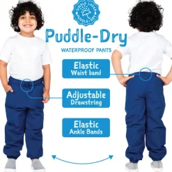 Kids Single Layer Rain Pants | Black