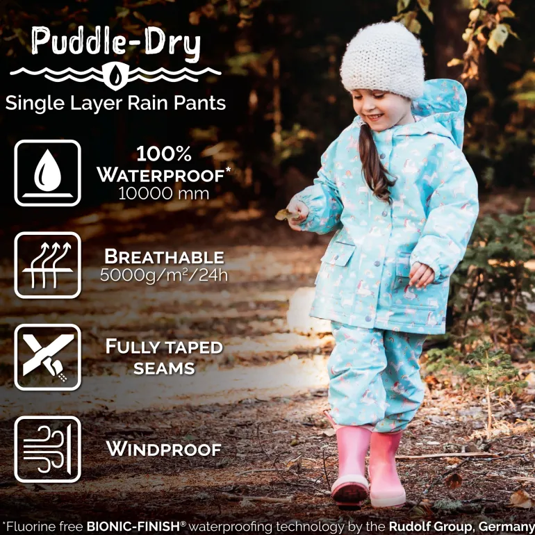 Kids Single Layer Rain Pants | Heather Grey