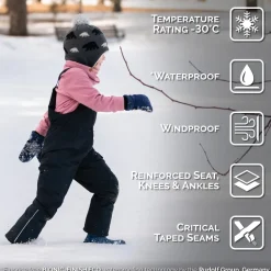 Kids Snow Overalls | Black