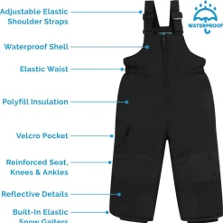 Kids Snow Overalls | Black