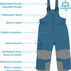 Kids Snow Overalls | Deep Blue