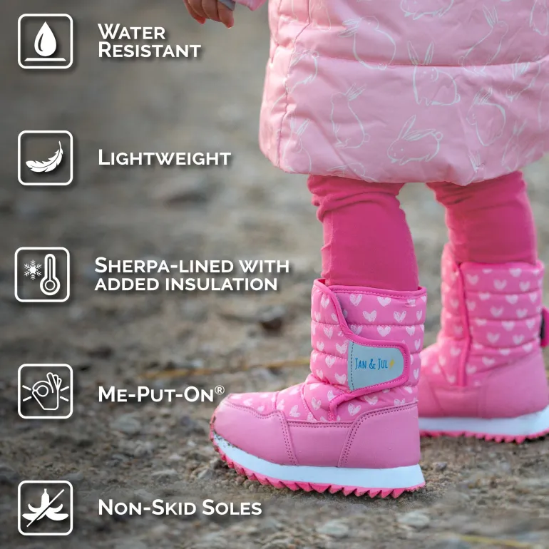 Kids Tall Puffy Winter Boots | Dusty Pink