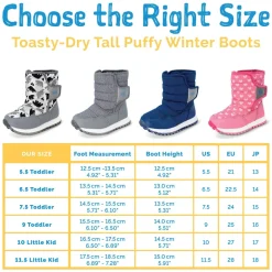 Kids Tall Puffy Winter Boots | Black