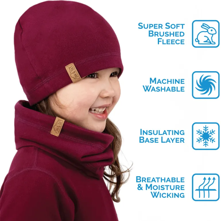 Kids Thermal Beanie Caps | Mulberry