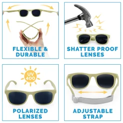 Kids Urban Polarized Sunglasses | Olive Khaki