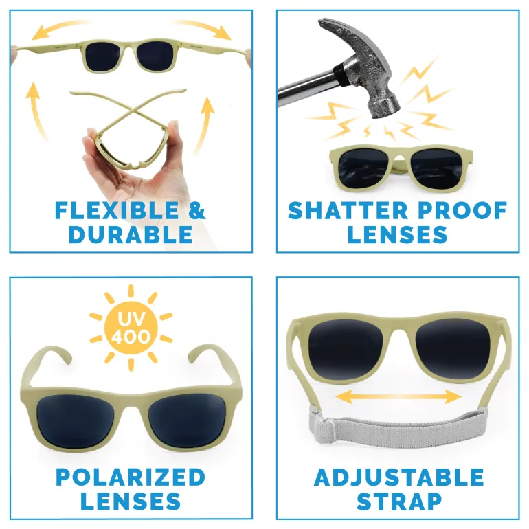 Kids Urban Polarized Sunglasses | Olive Khaki