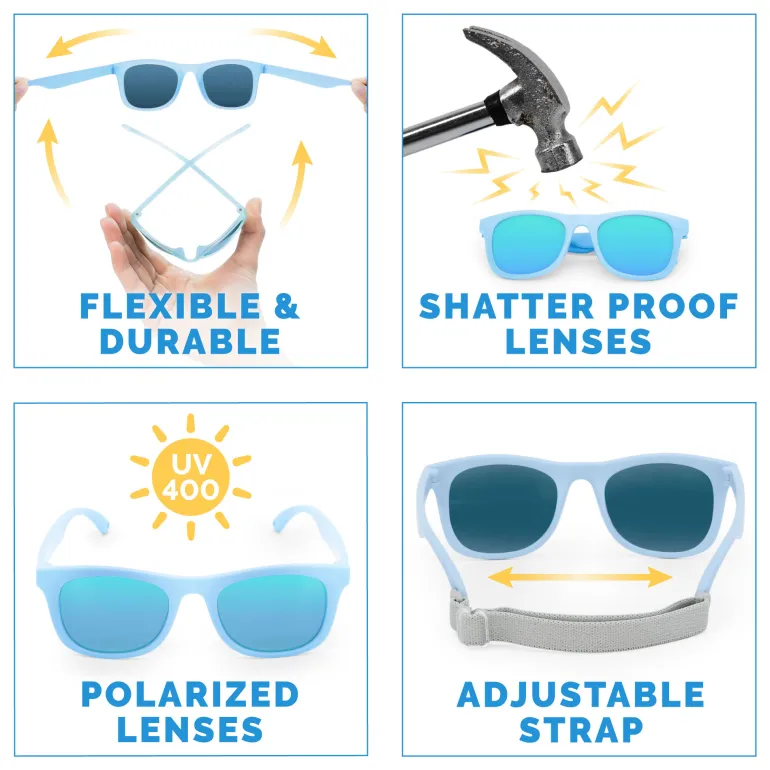 Kids Urban Polarized Sunglasses | Frosty Blue Aurora