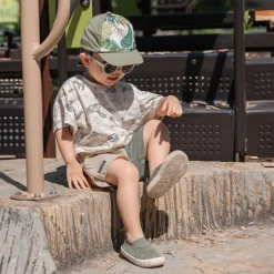 Kids UV Baseball Caps | Green Tropical