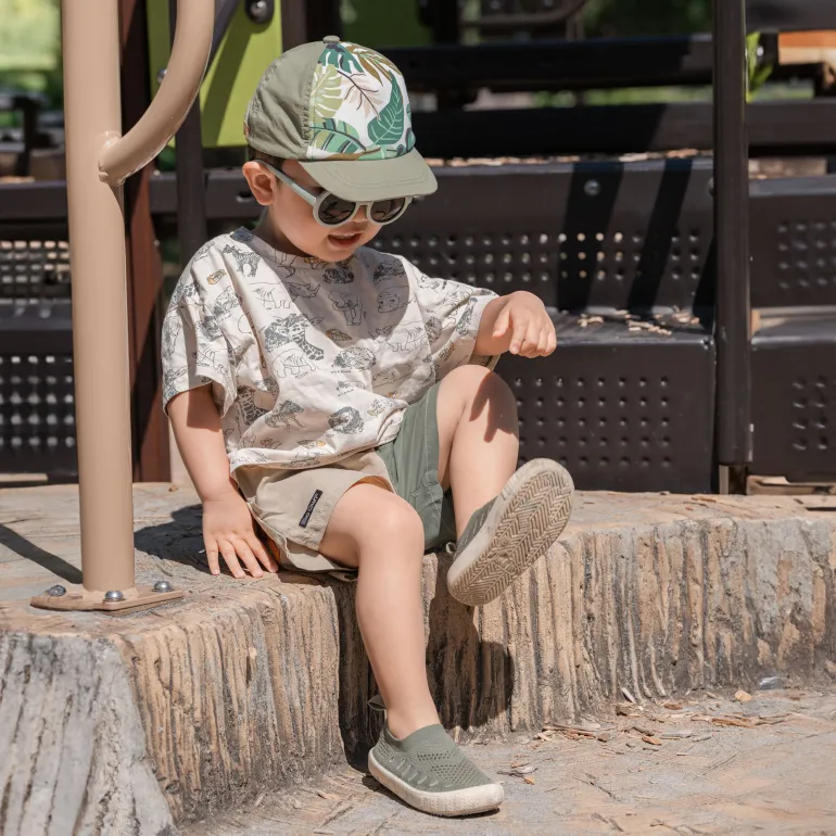 Kids UV Baseball Caps | Green Tropical
