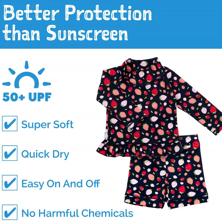 Kids UV Rashguard Set | Strawberry