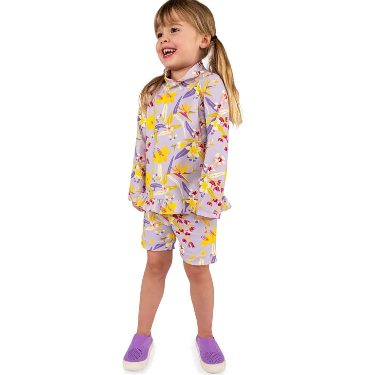 Kids UV Rashguard Set | Tropical Bloom