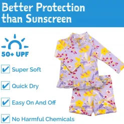 Kids UV Rashguard Set | Tropical Bloom