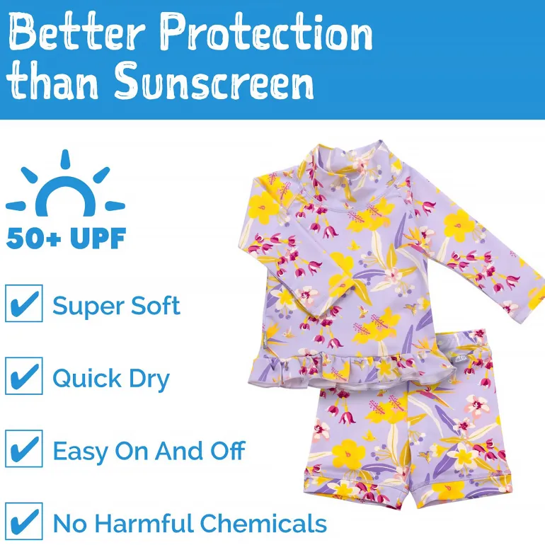 Kids UV Rashguard Set | Tropical Bloom