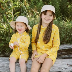 Kids UV Rashguard Set | Yellow Flower