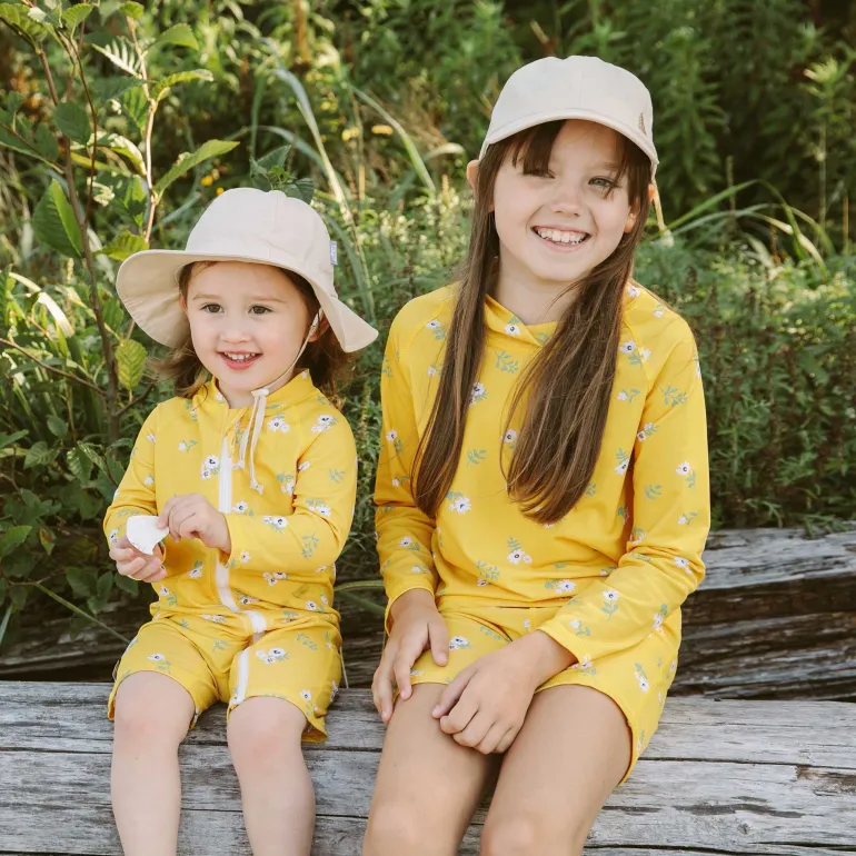 Kids UV Rashguard Set | Yellow Flower