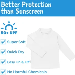 Kids UV Rashguard Top | White