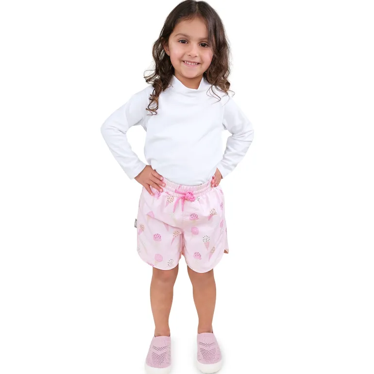 Kids UV Swim Shorts | Pink Ice Cream