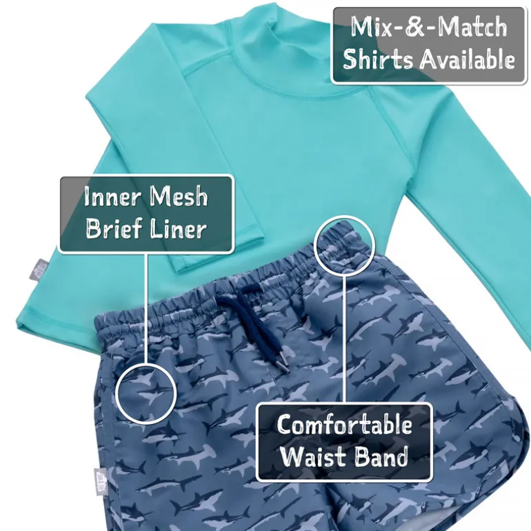 Kids UV Swim Shorts | Shark