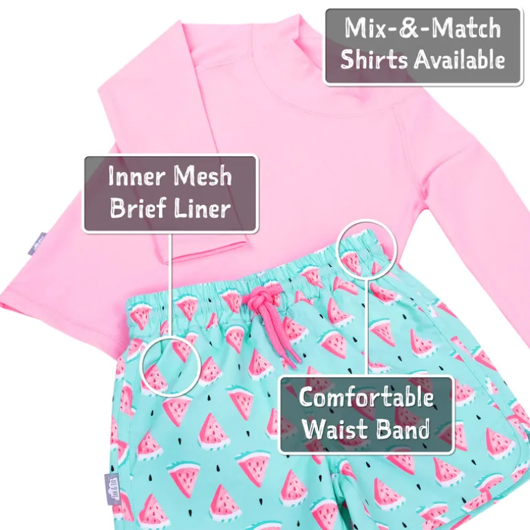 Kids UV Swim Shorts | Watermelon