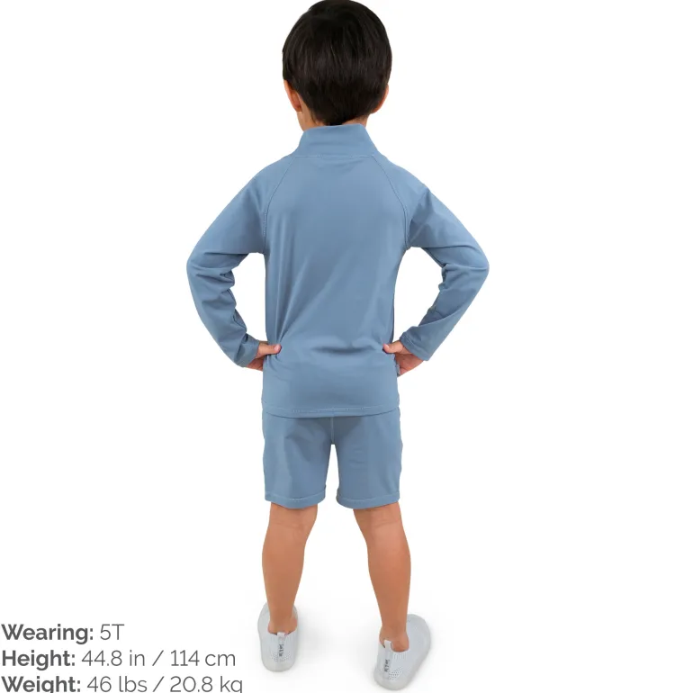 Kids UV Swim Trunks | Blue Grey