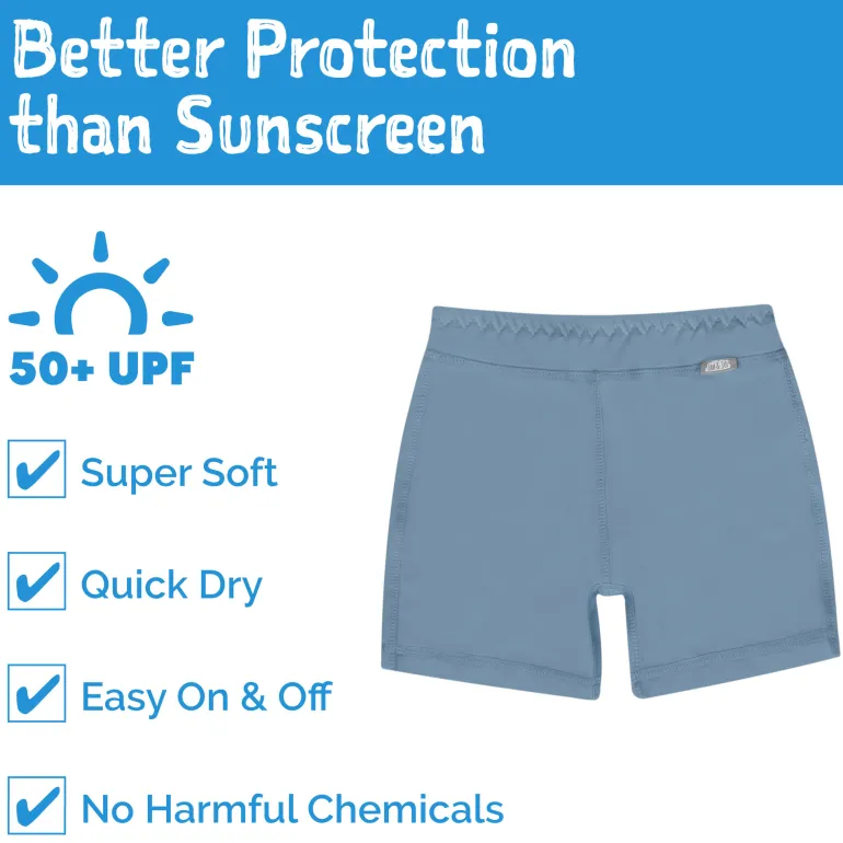 Kids UV Swim Trunks | Blue Grey
