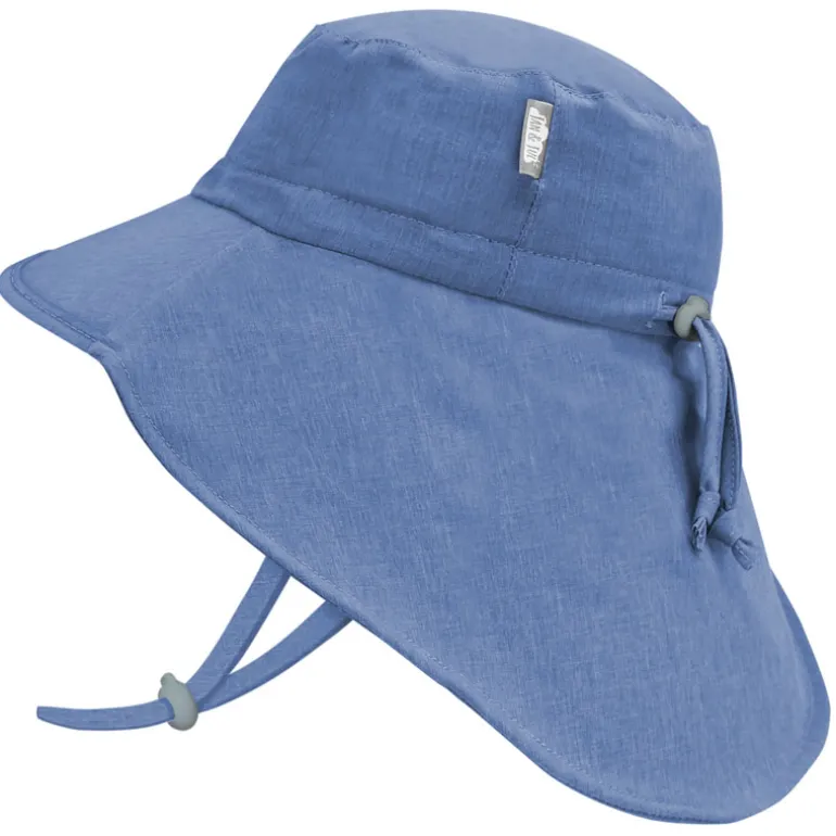 Kids Water Repellent Adventure Hats | Blue with Blue Trim