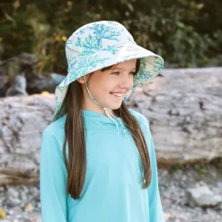 Kids Water Repellent Adventure Hats | Blue Coral