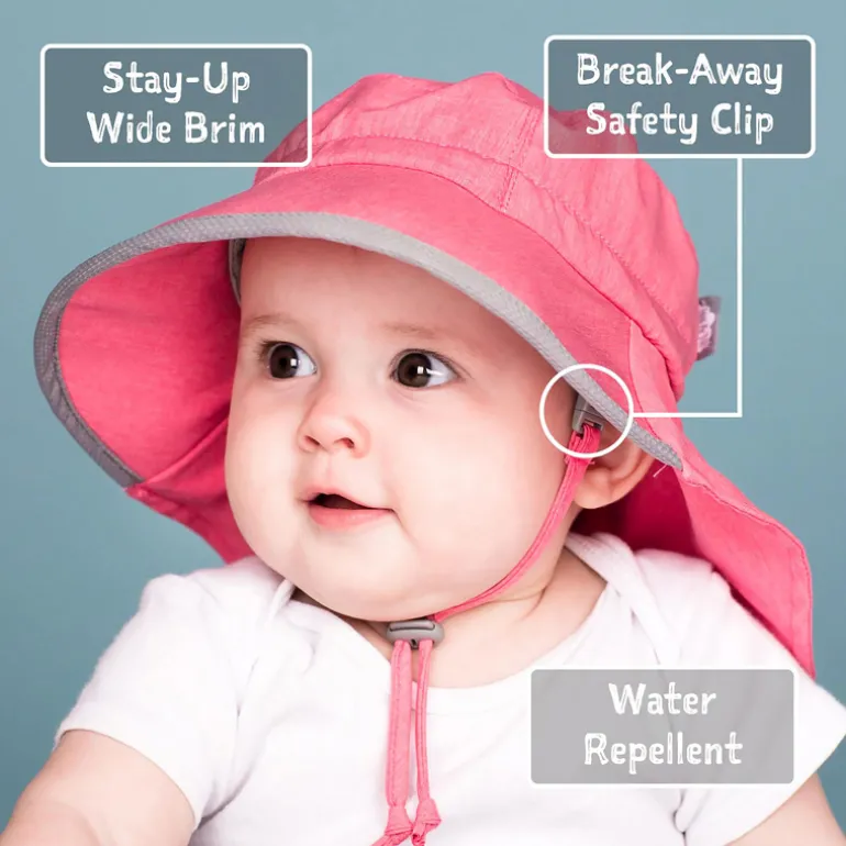 Kids Water Repellent Adventure Hats | Pretty Pink