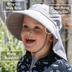 Kids Water Repellent Adventure Hats | Blue with Blue Trim