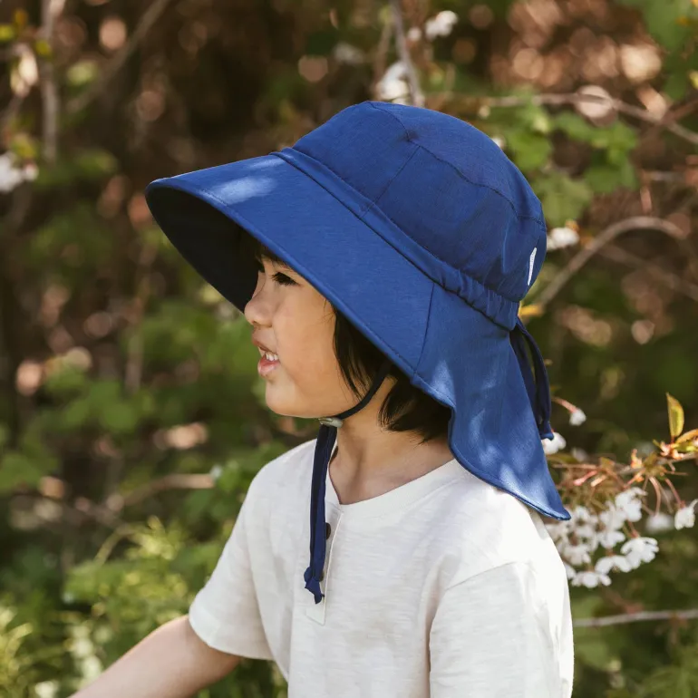 Kids Water Repellent Adventure Hats | Navy with Navy Trim