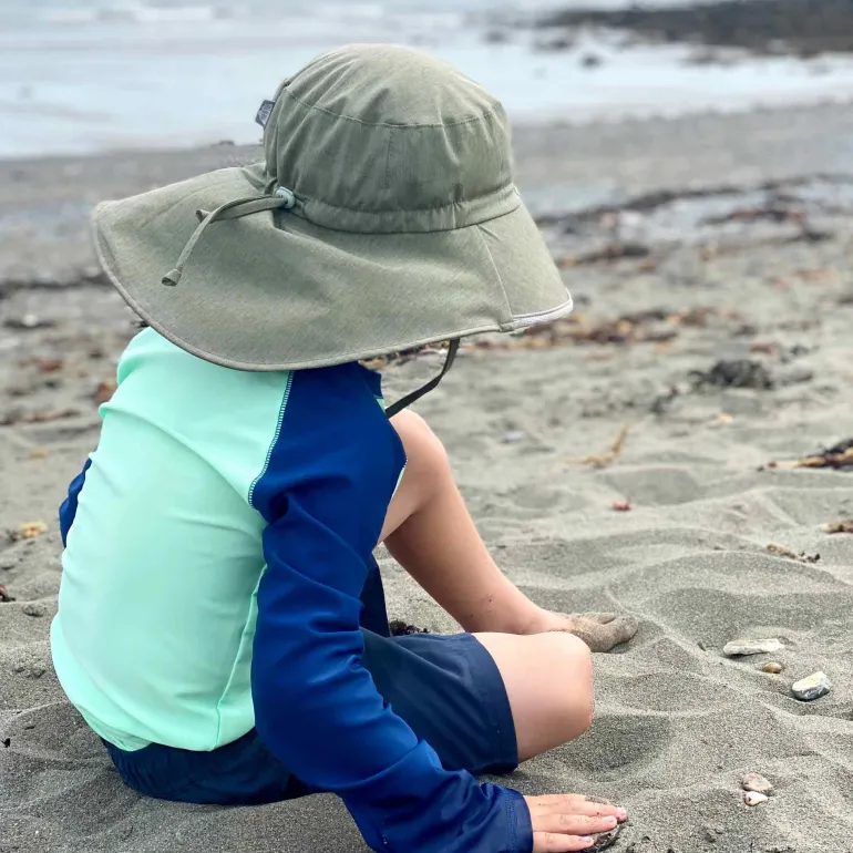 Kids Water Repellent Adventure Hats | Army Green