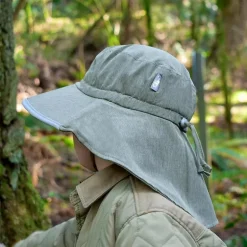 Kids Water Repellent Adventure Hats | Army Green