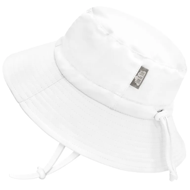 Kids Water Repellent Bucket Hats | White
