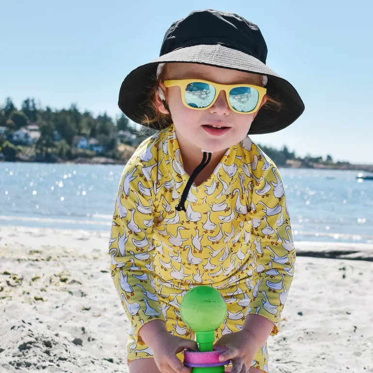 Kids Water Repellent Bucket Hats | Black
