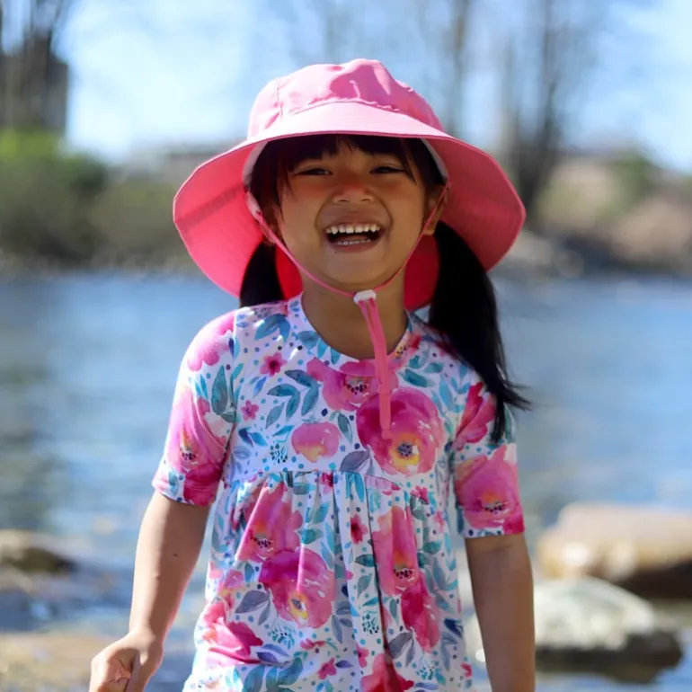 Kids Water Repellent Bucket Hats | Watermelon Pink