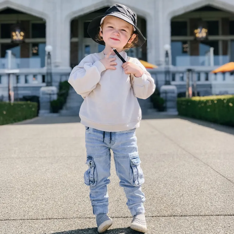 Kids Water Repellent Bucket Hats | Black