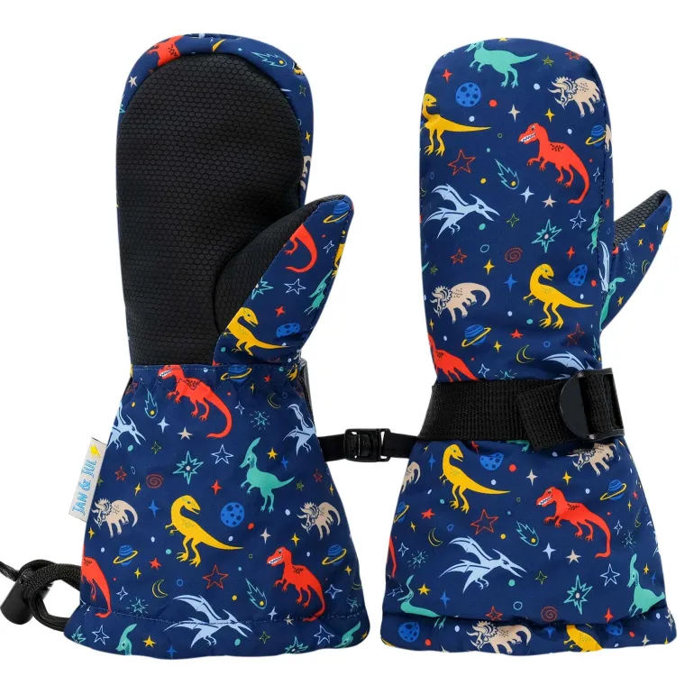 Kids Waterproof Mittens | Space Dinos