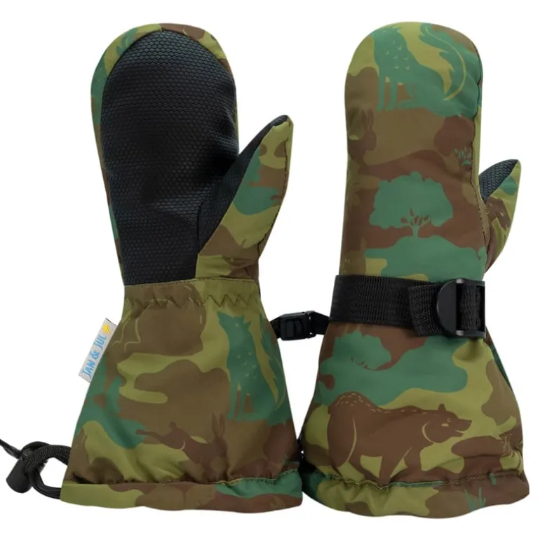 Kids Waterproof Mittens | Woodland Camo