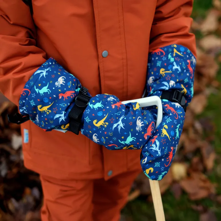 Kids Waterproof Mittens | Space Dinos