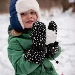Kids Waterproof Mittens | Black Star