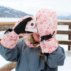Kids Waterproof Mittens | Pink Rainbow